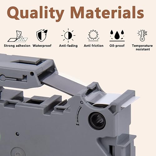 Miniatura 5 de Hehua Cinta blanca laminada adhesiva extra fuerte de 0.019 in compatible con Brother TZe-S231 TZeS231 TZ-S231 TZS231 TZS231 para Ptouch PT D210 D200