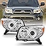 ACANII - For 2006-2009 Toyota 4Runner 4 Runner Chrome Housing Projector Headlights Headlamps Set Driver & Passenger Side