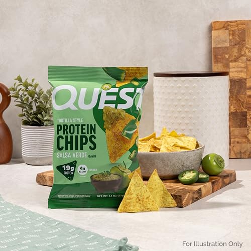 Image of Quest Nutrition Tortilla Style Protein Chips, Salsa Verde, 19g of Protein, 4g Net Carbs, Gluten Free, 1.1 Ounce, 4 count