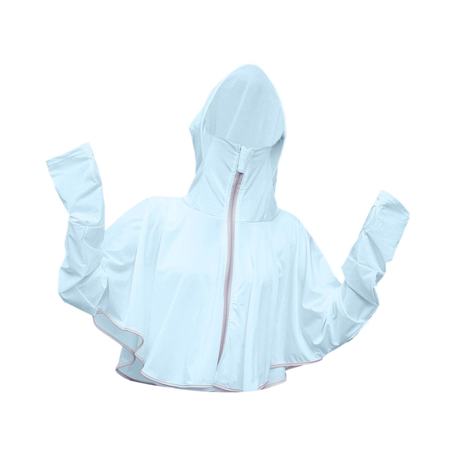 nivaa Woman Hoodie Full Zip Cooling Shirts Summer Sunscreen Clothes Zipper Closure Sky Blue-picture-53