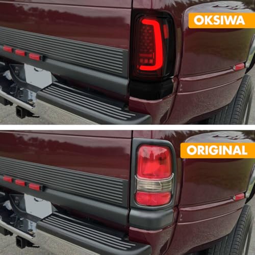 Image of Sequential LED Tail Lights for Dodge Ram 1500 1994-2001 /2500-3500 1994-2002, Animated C-Shaped, Full LED Rear Lamp Assembly, Weatherproof, Plug & Play (Driver & Passenger Side)