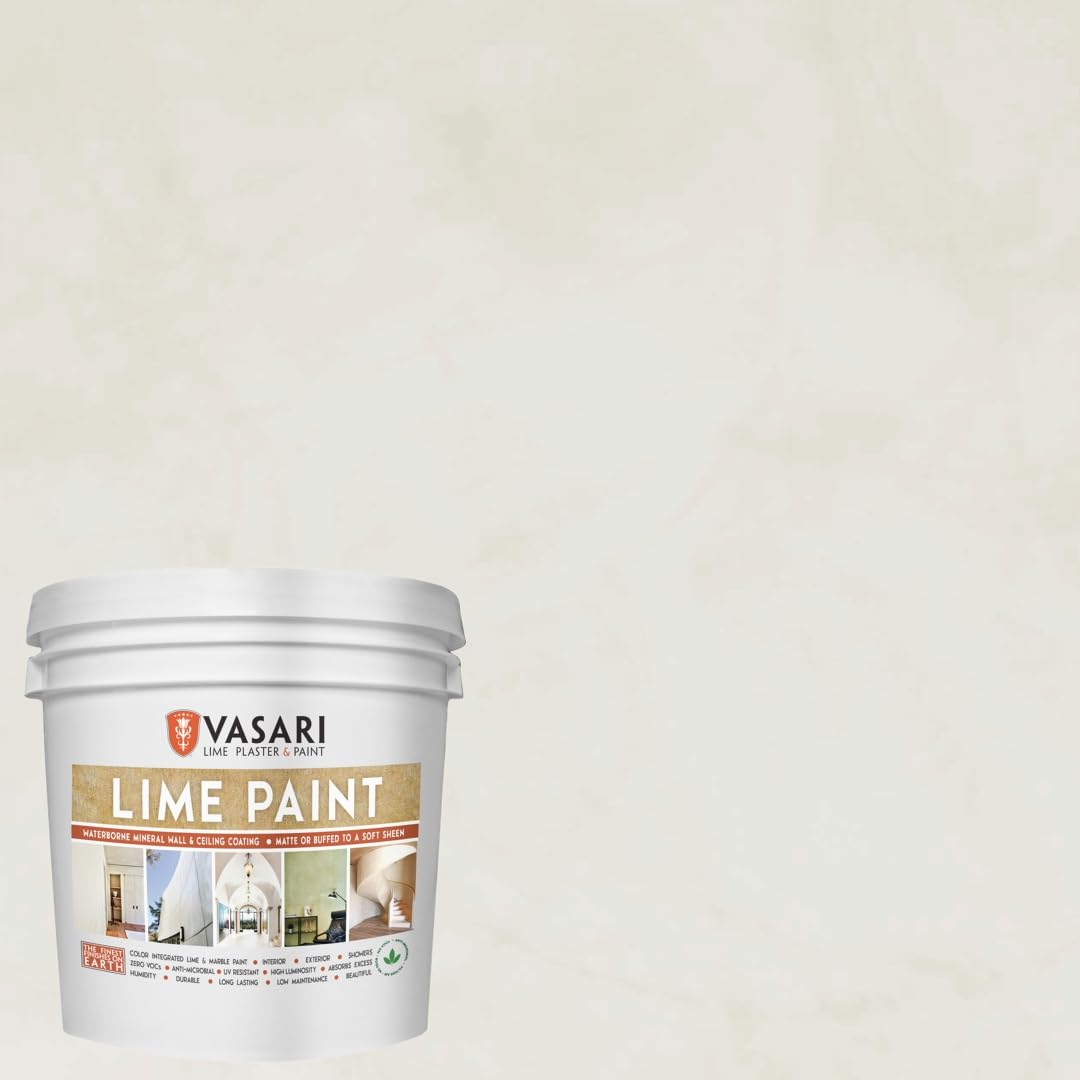 VASARI Lime Plaster & Paint | LIME PAINT | Made from Natural Lime and Powdered Marble | color: Dolomite #14 | size: 1 Gallon
