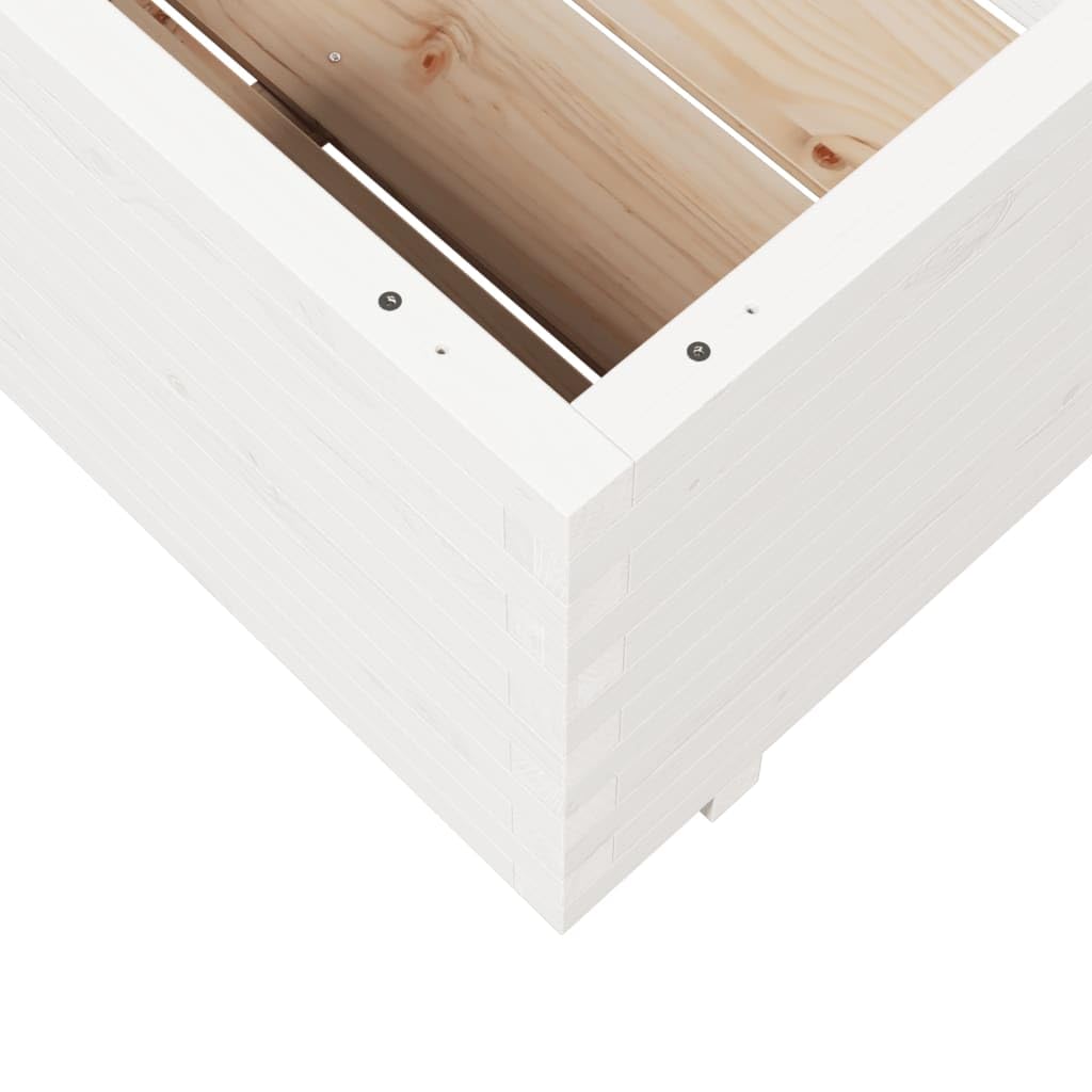Pojemnik na rośliny z litego drewna sosnowego, 70 x 70 x 49,5 cm, z drenażem, do użytku wewnątrz i na zewnątrz, balkonik na patio, kwiaty, zioła, sukulent, orchidea, bonsai