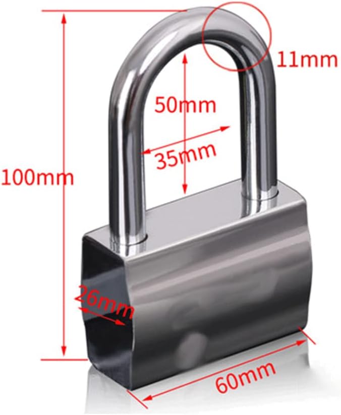 Padlocks for Outdoor Padlock Lock Head Anti-Theft Lock Extended Padlock with 3 Keys Suitable for Door Dormitory Warehouse Keylock