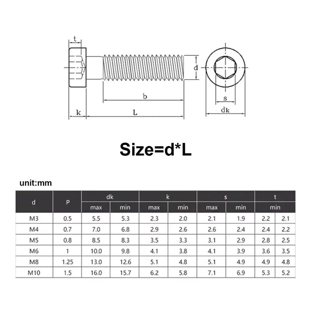 Tornillos de cabeza hexagonal acero inoxidable 304, 2-25 unidades, DIN7984, M4, M5, M6, M8, M10, M12, finos, cortos y baja(100mm,M6X10PCS)