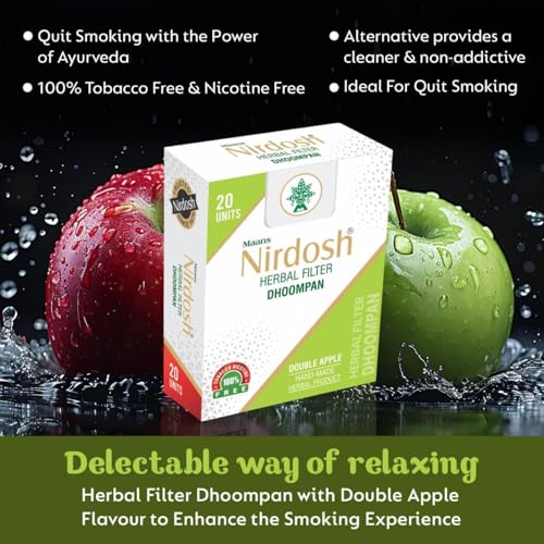 Nirdosh Herbal Double apple Smoke | 100% Natural Tobacco-Free Alternative | 20 Ayurvedic Cigarettes | Nicotine-Free Wellness Choice - Image 7