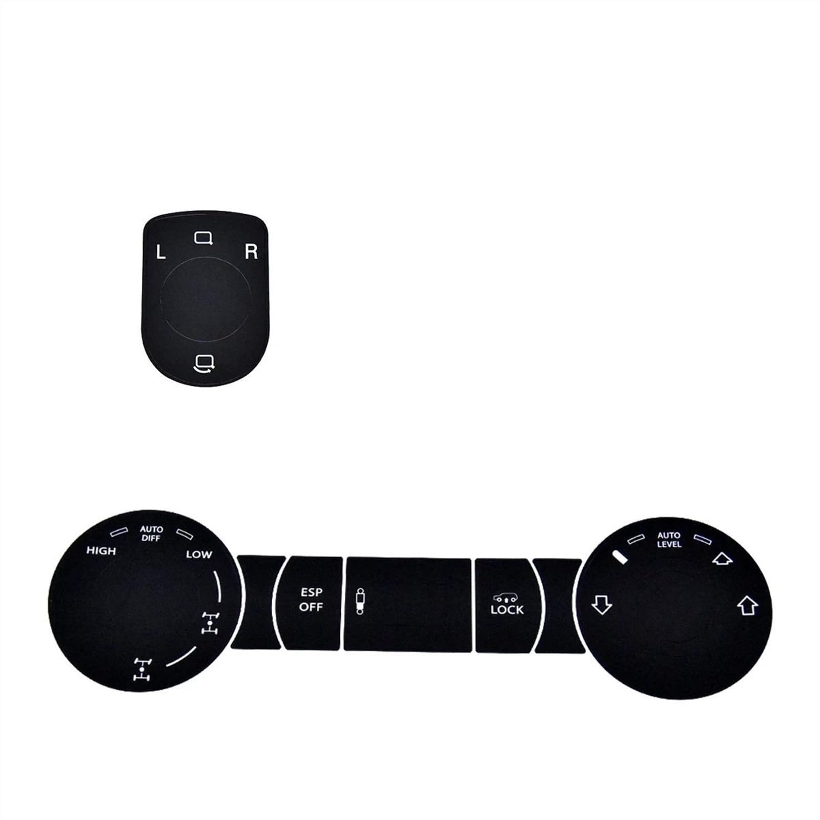 Car Switch Cover Compatible with Vw for Touareg 2004-2009 Car Steering Wheel Windows Headlight Climate Switch Worn Button Stickers(7)