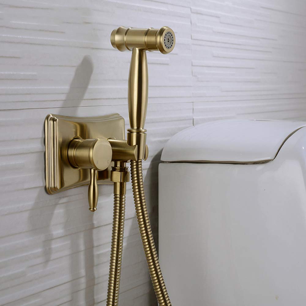Spruzzatore per bidet con acqua fredda e calda, in ottone, portatile, per doccia, doccia, bidet, rubinetto per l'igiene personale, bagno per animali domestici, cromato