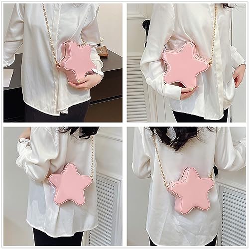 Women Girls Star Shape Crossbody Purse Jelly Handbag Satchel Chain Bag Princess Shoulder Bag3