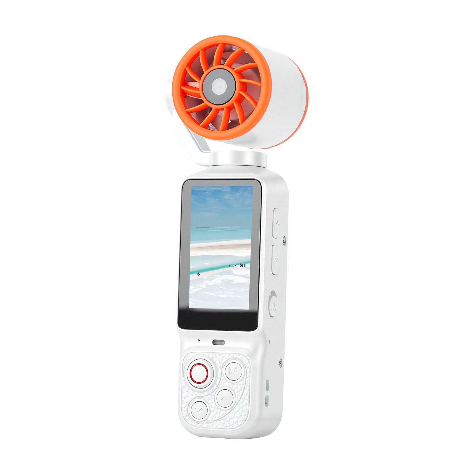 Asixxsix Vlogging Camera with Fan 2 in 1, 4K 64MP HD POV (White) | 180 Rotatable Lens, 1.97 inch Screen, Universal 1/4 Inch Mount, Rechargable 2000mAh Battery, for Travel and Daily Moments-image-33