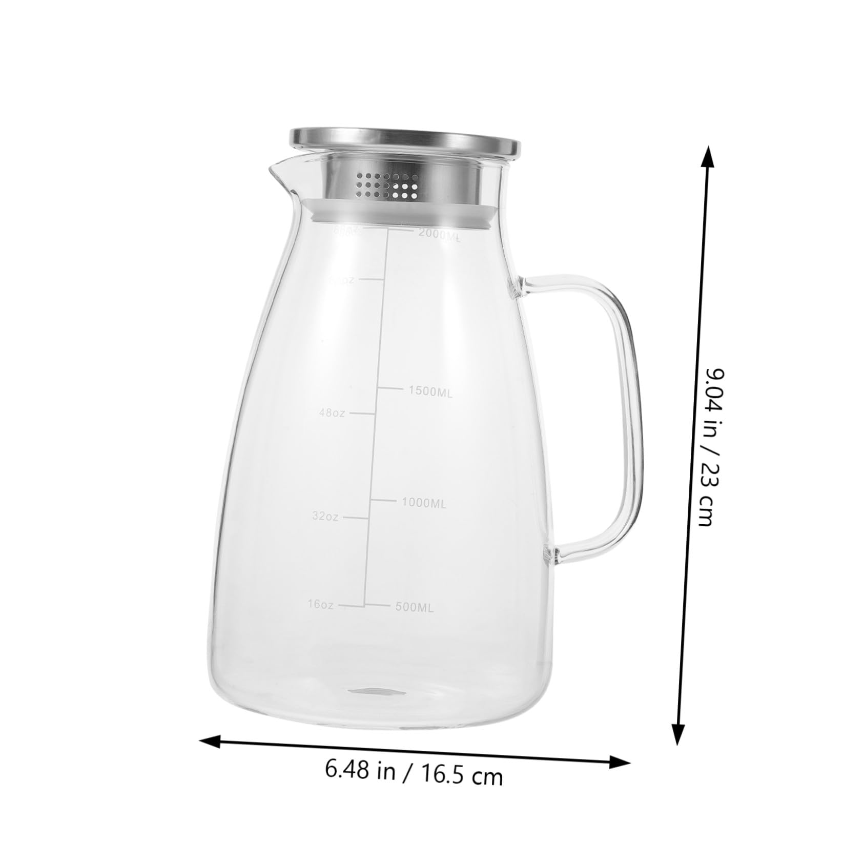 Ipetboom Jarra de Agua de Gran Capacidad Jarra de Vidrio Puerta del Refrigerador para Infusiones de Té Helado Dispensador de Agua para Fiestas