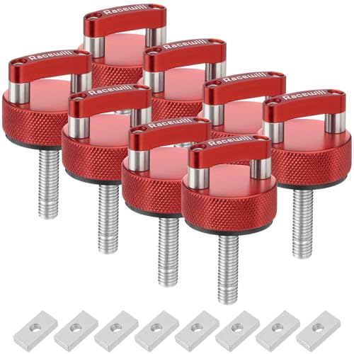 8PCS Hard Top Quick Removal Fastener Thumb Screws with Nut Plates