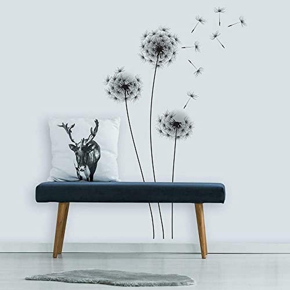 RoomMatesRMK2606GM Whimsical Dandelion Peel and Stick Giant Wall Decals