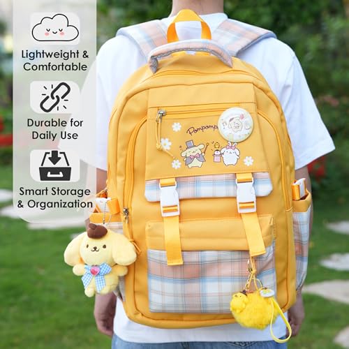 Image of Juju Yellow Kawaii Backpack - Cute Kawaii Stuff Mochila Kawaii - Yellow Backpack - Cute Backpacks For Girls - Cute Backpack Kawaii Backpacks For School Girls - Cute Backpack For School