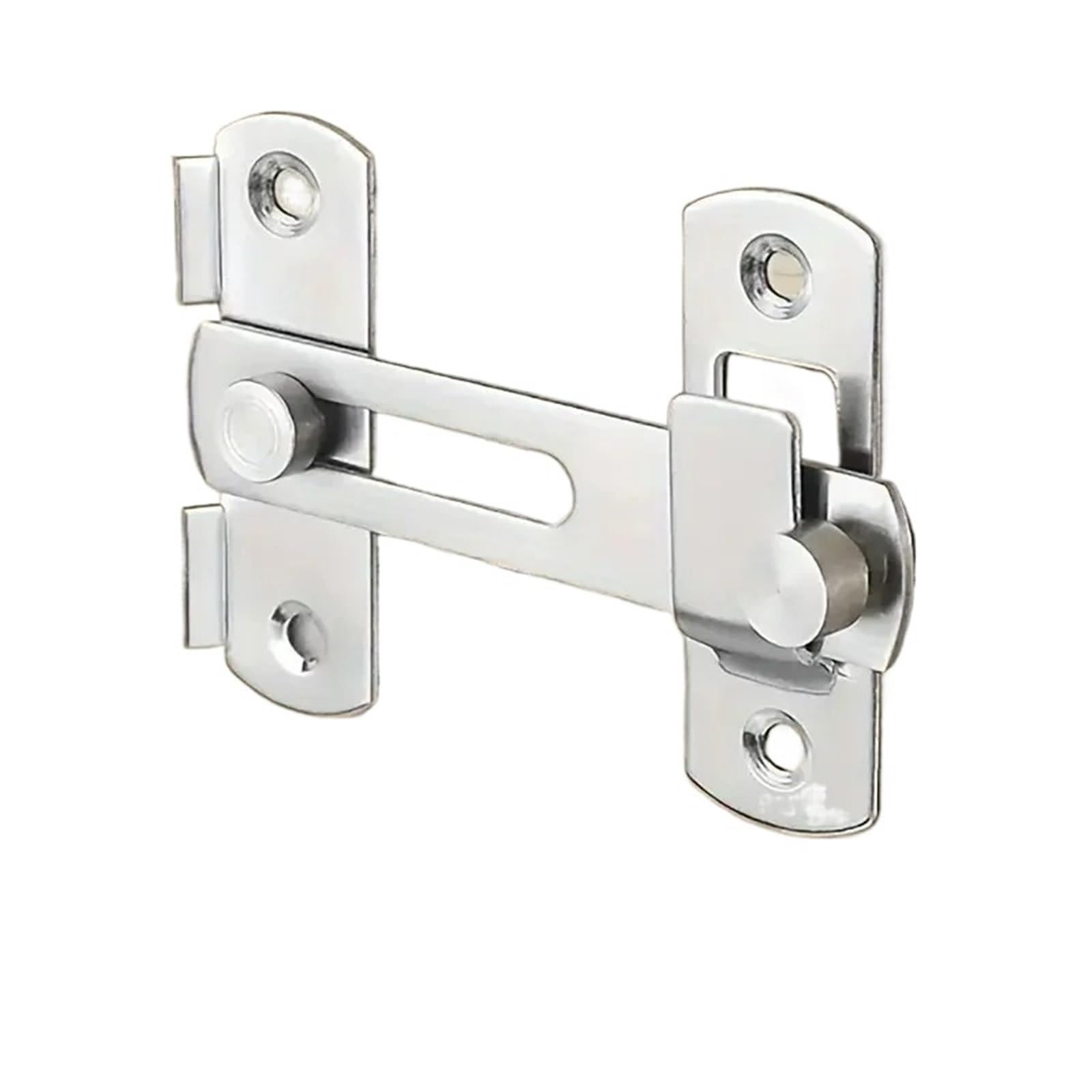 Garden Gate Lock 1Pcs Stainless Steel Sliding Barn Door Lock Hardware Gate Latches, Window Closet, Matte Black Silvery