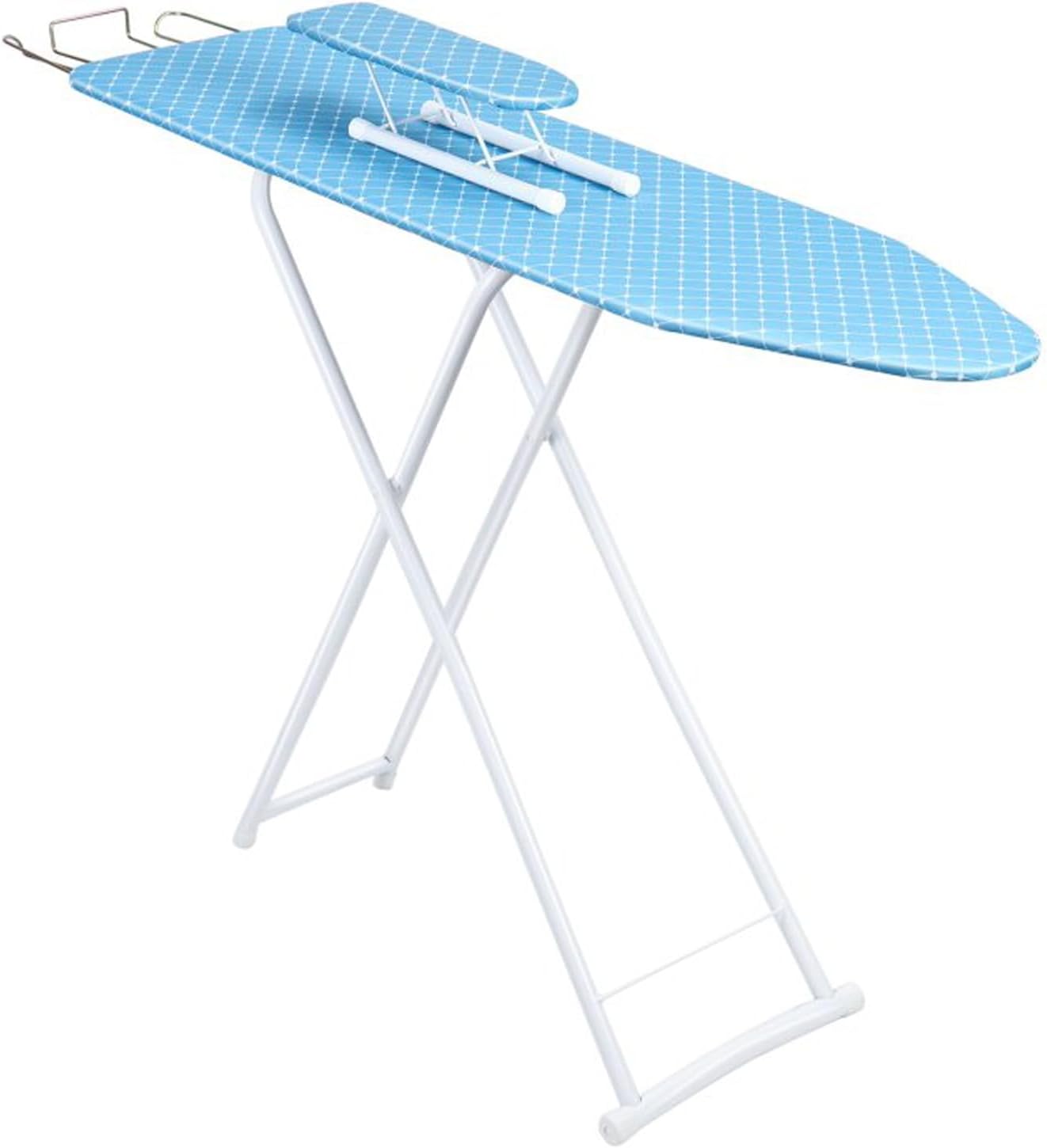 Compact Ironing Board with Sleeve Attachment - Adjustable Height 24.8-31", Foldable Space-Saving Design, Secure Metal Iron Stand, Heat-Resistant Washable Cover for Dorm, Laundry Room & Home