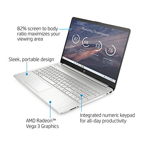 Notebook HD HP de 15 polegadas, 8 GB de RAM, SSD de 256 GB, Windows 10 Home, 15-15.99 inches