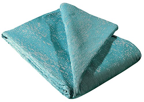 Europa Fine Linens Ikat Matelasse Bedding, Coverlet Full/Queen Size 84-Inch by 96-Inch, Aqua
