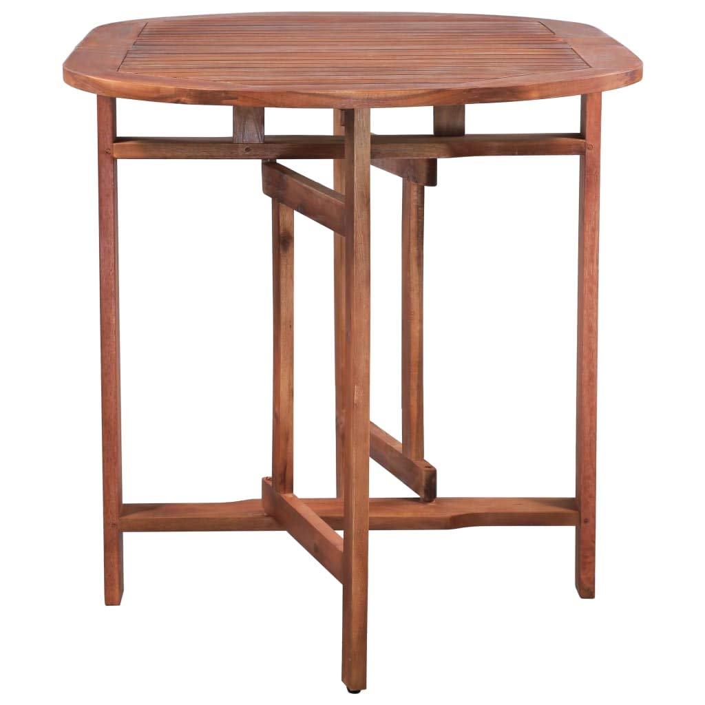 Mesa De Exterior Plegable Festnight - Madera De Acacia Maciza, 90x50x75 Cm, Marrón, Para Balcón O Jardín