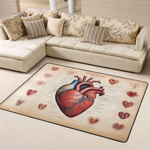 Tapis de sol antidérapant de qualité supérieure à cœurs 160cm - 3