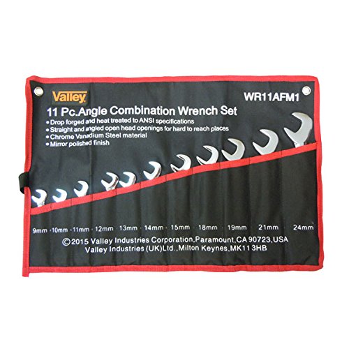 Shop-Tek / Valley 11-Piece Angle Wrench Set, CR-V, 3/8