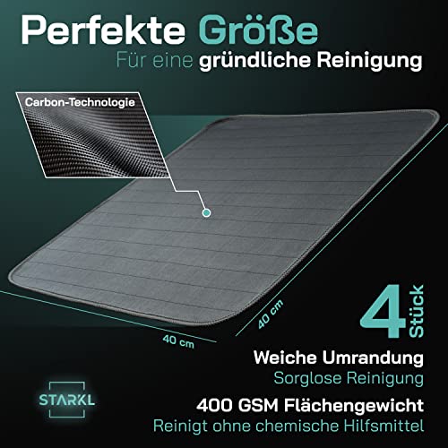 Foto von STARKL® 4X Mikrofasertücher für Autoscheiben, Fenster, Spiegel, Displays- Scheibenreinigungstücher Auto - Fenstertuch streifenfrei in 40x40cm - Carbontuch - fusselfreie in 400GSM