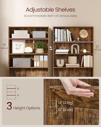Image of VASAGLE CUSTOS Collection - Bookshelf, 4-Tier Bookcase, Book Shelf, Open Storage Shelf, 9.4 x 31.5 x 42.5 Inches, for Living Room, Home Office, Dining Room, Rustic Brown ULBC174K01