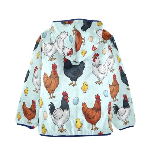 Chicken Eggs and Chicks Toddler Fleece Jacket Girl Boys Hooded Fleece Jacket Coat Warm Outwear Zip-up 3-10T2
