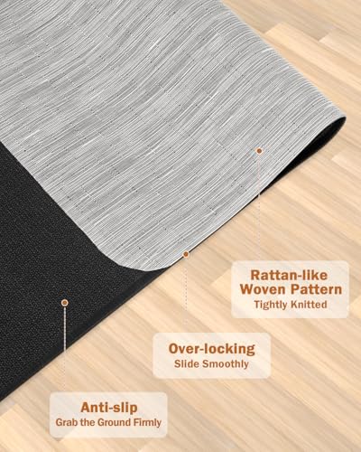 Image of Blvornl Office Chair Mat for Hardwood Floor, 45 inch*53.1 inch Desk Computer Chair Mat for Hard Wood, Large Anti-Slip Hard Floor Protector Rolling Chair Mat, PVC Mat Desk Rug for Office and Home Silver Grey