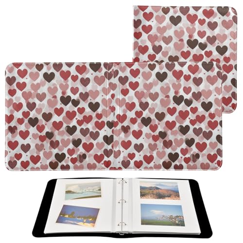 Álbum de Fotos Scrapbook Autoadhesivo DIY FLildon 40 Páginas 11.8x11.2 Pulgadas Cover de Cuero PU Rojo Negro Corazones Día de San Valentín miniatura 2