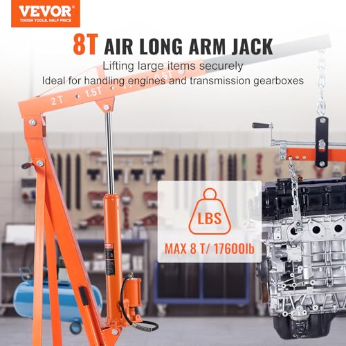 Vevor 8-TON HYDRAULIC AIR LONG RAM JACK Hydraulic Long Ram Jack, 8 Ton Engine Hoist Cylinder Single Piston Pump, Hydraulic Ram Cylinder With Air Pump thumb #2