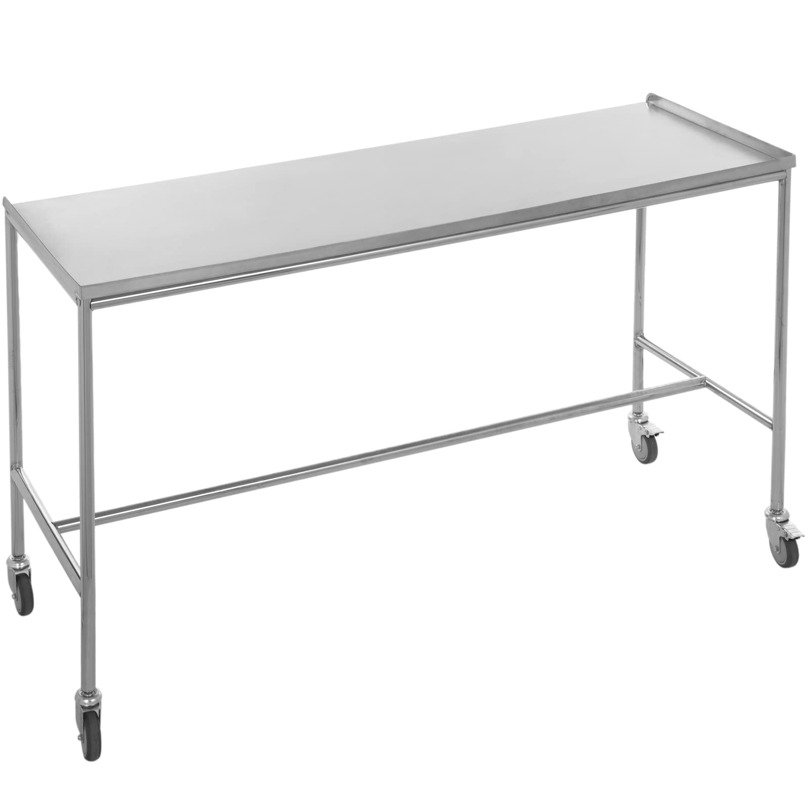 PrimeMatik - Mesa Rectangular para Instrumental quirúrgico en Acero Inoxidable 120 x 50 x 84