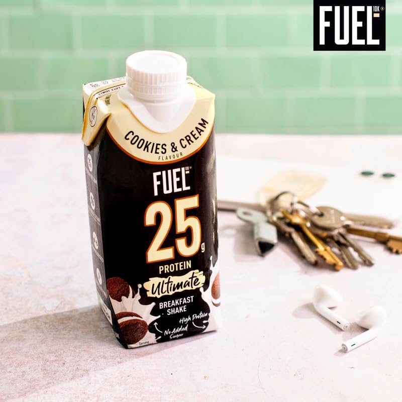 FUEL10K Cookies & Cream 25g High Protein Breakfast Shake Drink, 330 ml (Pack of 8) - Image 6