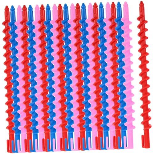 IWOWHERO 20PCS Heatless Spiral Hair Curlers Flexible No Heat Perm Rods for Women for Long Hair Reusable Curling Rollers for DIY Styling Waves Random Color