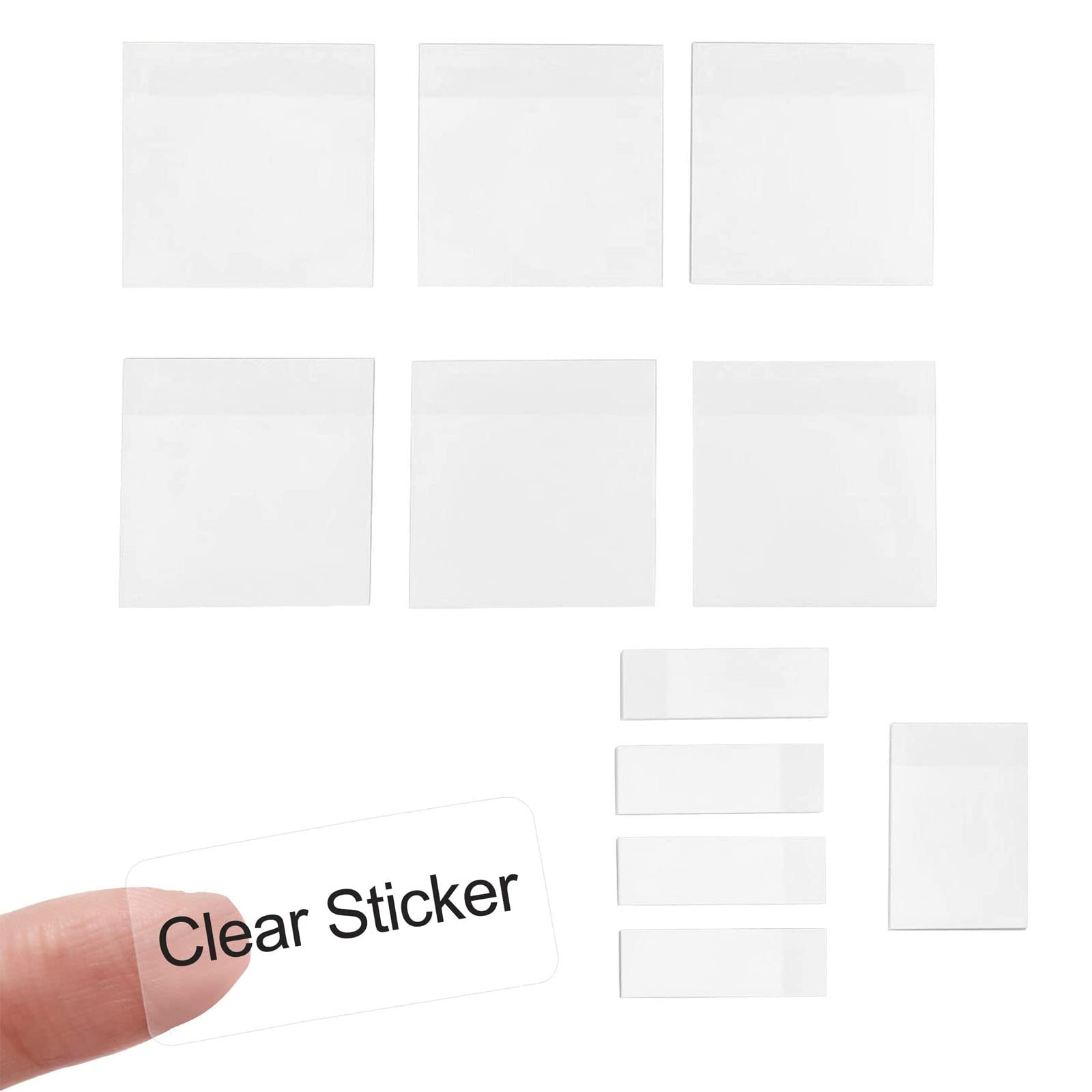 HBSTUDIO Transparent Sticky Notes,Clear Sticky Notes,Translucent Sticky Notes,See Through Sticky Notes,Invisible Sticky Notes Tabs Self-Stick Note Pads for Books Annotation Supplies(550 PCS)