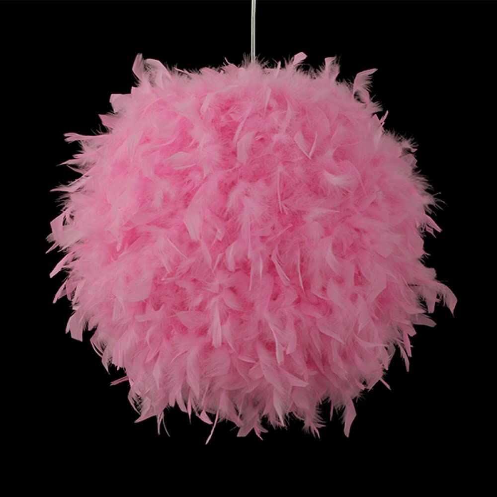 Siqi Feather Light Shade For Ceiling Pendant Light, Fluffy Lamp Shade Lampshade Lightshade For Table Lamp And Floor Lamp, Bedroom, Living Room, Wedding Or Party Decoration, Diameter 30Cm, （Three Colo