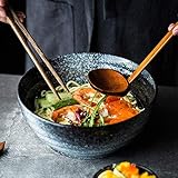 NEWNAN Kreative Keramik-Suppenschüssel, runde Obstschale, Haushalt, 1500 ml, große Ramen-Schüssel, Japanisches Retro-Steinzeug-Geschirr