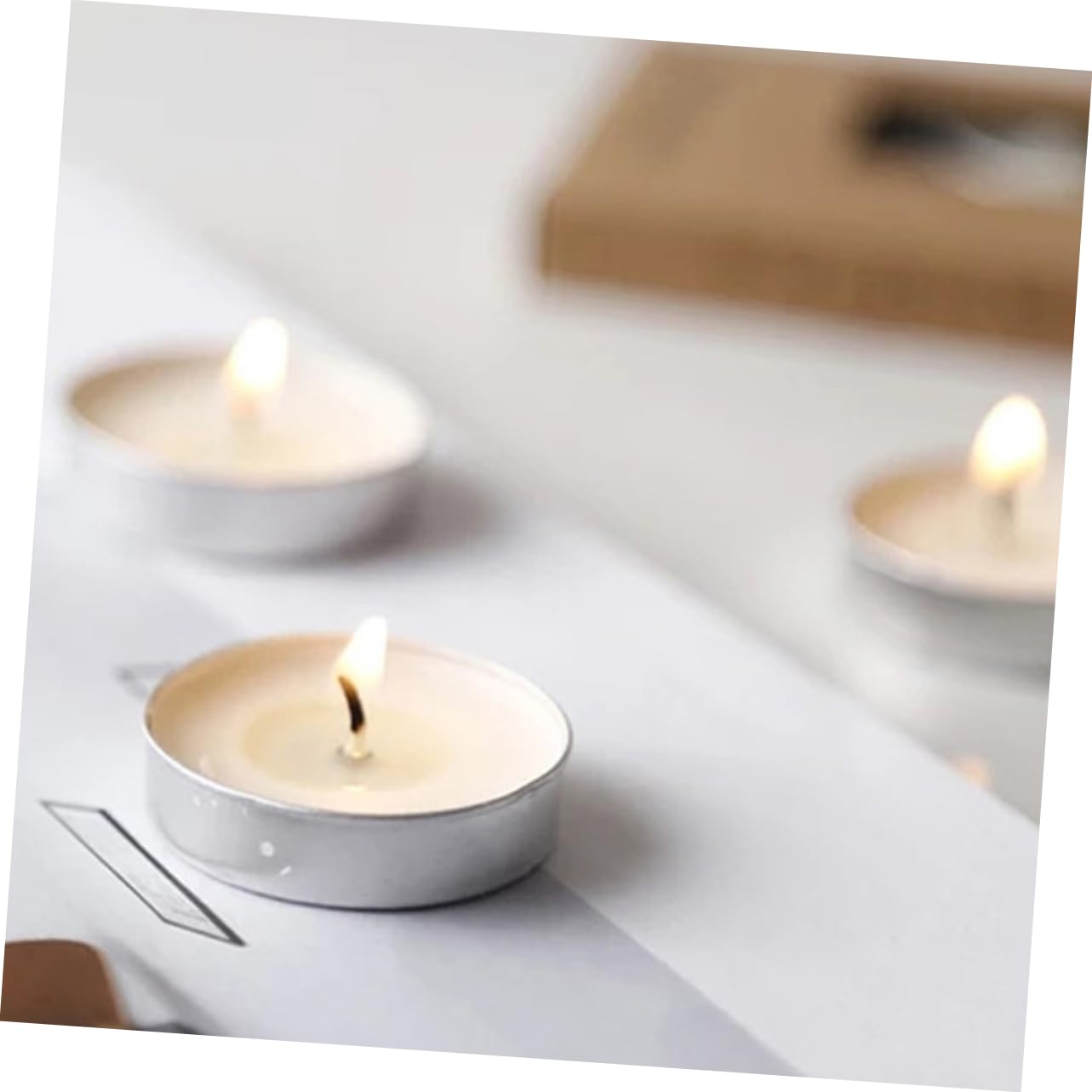 Candele Tealight Rotonde Piccole 100 Pezzi Paraffina Bianche