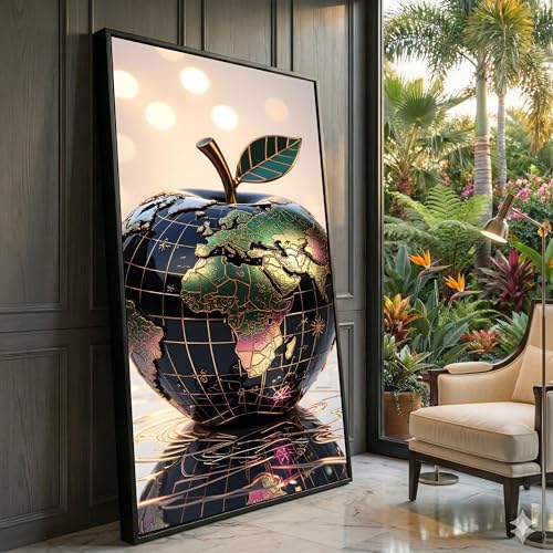 Globe terrestre sur toile élégante pour habiller un grand mur vide et moderniser votre pièce