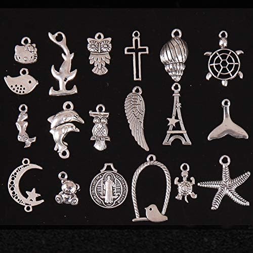 100 Pcs Women Jewelry Making, 50 PCS Expandable Bangle Adjustable Silver Wire Bracelets, 50 PCS Silver Jewelry Charms DIY Jewelry Lots Bracelet for Charms