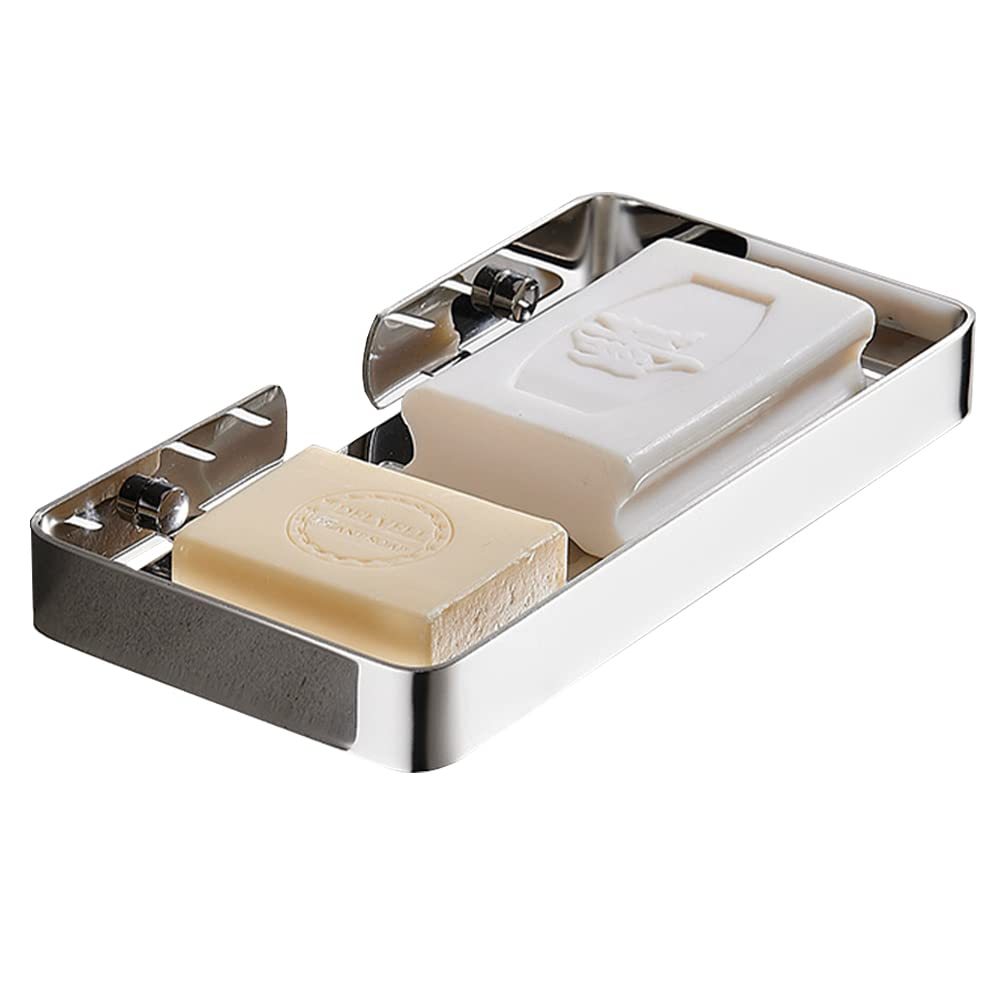 Porte-savon acier inoxydable carré de 23 cm avec égouttoir