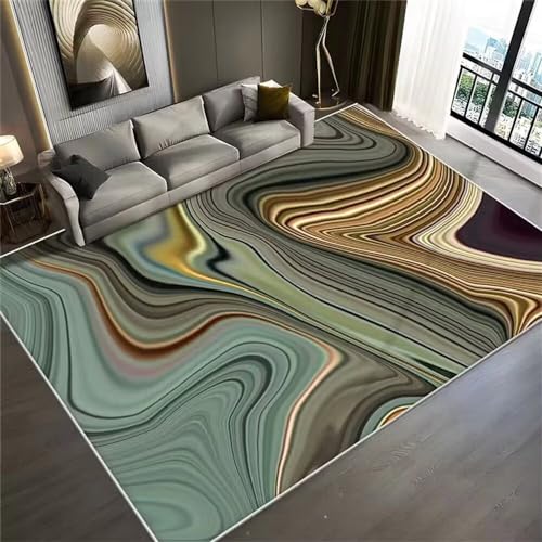 Tapis de salon vert gris moderne | Idéal pour balcon et entrée 80x150 - 2