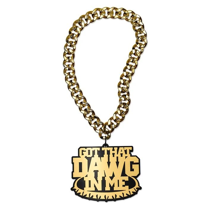 TrophySmack 'Got That Dawg In Me' Turnover Chain - Chrome Gold & Black Acrylic