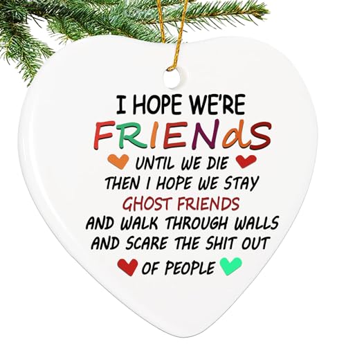 BAOXUE Friends Christmas Ornaments 2025,Friendship Heart Ornament for Christmas Tree,Friendship Gifts Bestfriend Ornament for Women Friends