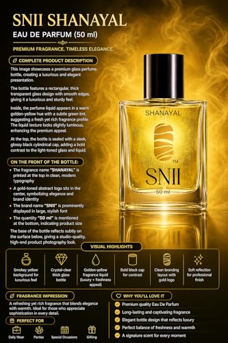 Image of SNII Shanayal Perfume 50ml | Refreshing Clean Citrus Scent | Long Lasting Fragrance | Trending Luxury Perfume
