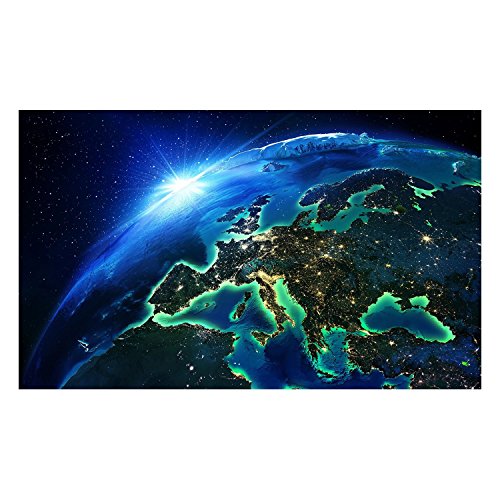 Poster Lumiere De L'Europe Vue La Nuit 91x150cm grand poster mural noir
