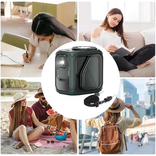 Ventilador portátil recargable de 12h con linterna para cuello y cintura 5