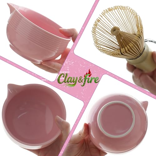 Clay&Fire Matcha Whisk Set, 9 pcs Ceramic Matcha Set, Gifts for Women,Matcha Bowl with Spout and Whisk, Matcha Kit for Matcha Lovers, Gift Mother's Day, Birthday, Anniversary by Clay&Fire - Image 7