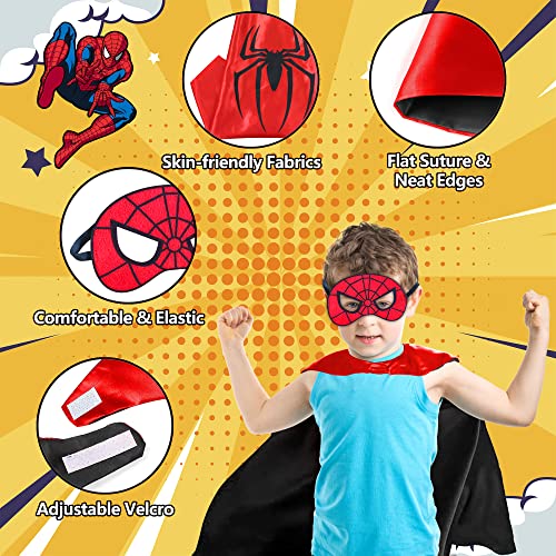 Chennyfun Capas de Superhéroe, Disfraz Infantil para Carnaval, Halloween, Cosplay, Cumpleaños, Navidad - Regalos para Niños