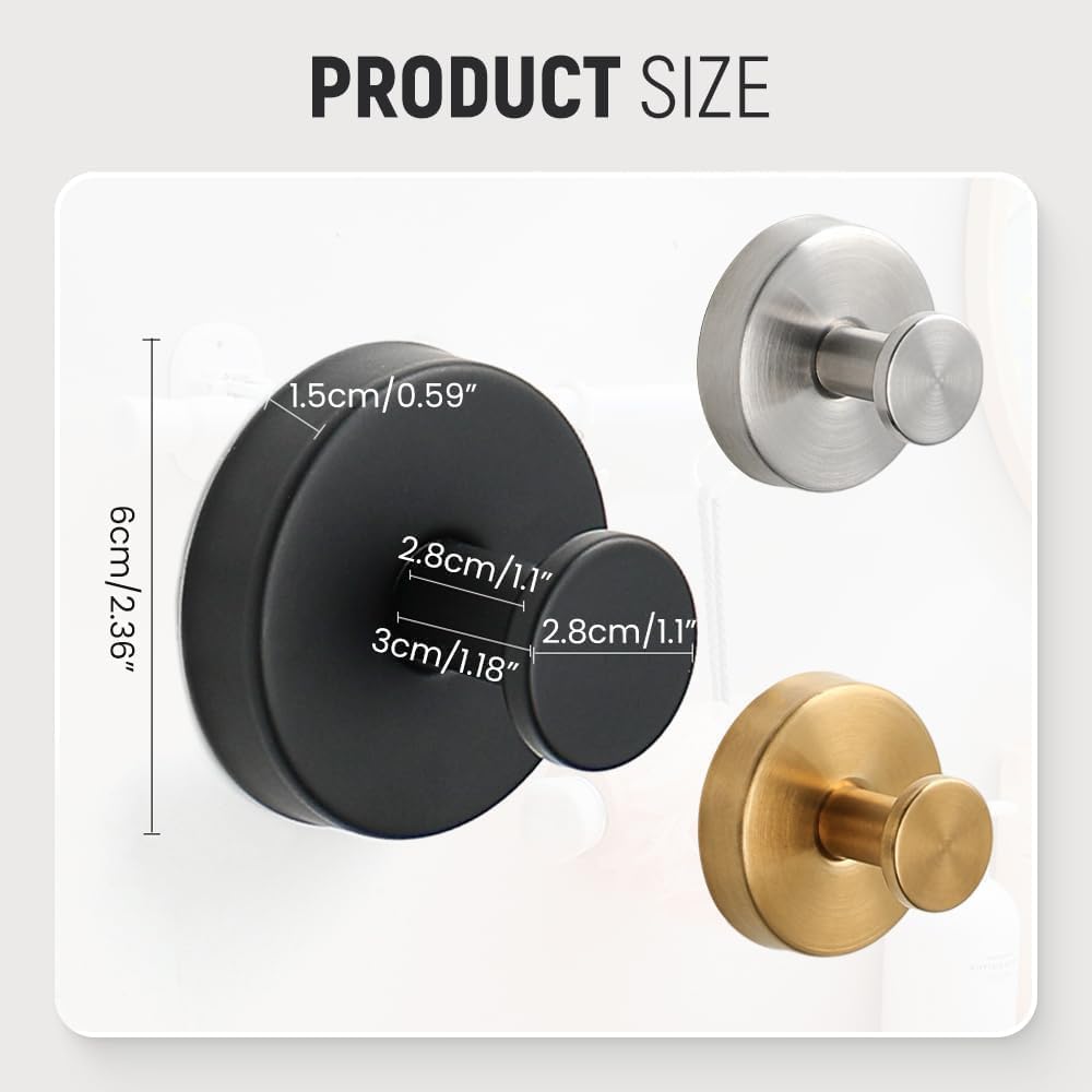 Suction Cup Hooks for Wreaths on Glass, Suction Cup Hooks for Inside Shower, Wreath Hangers for Front Doors, Metal Towel Hooks for Showers Bathrooms Mirrors (2, Sliver)